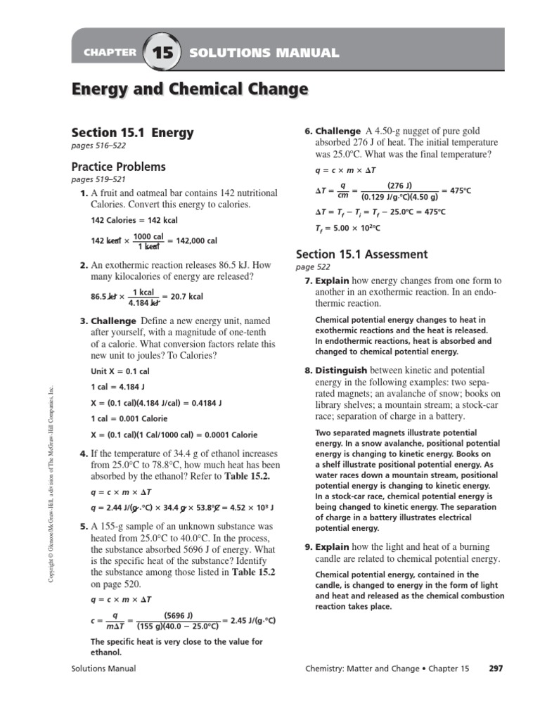 worksheet Reaction Rate Worksheet chapter 15 heat