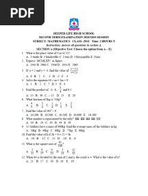 JS 1 Mathematics 3RD Term Exam 2020