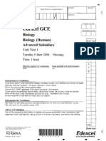 Edexcel A-LEVEL BIO1 June 2004 QP PDF
