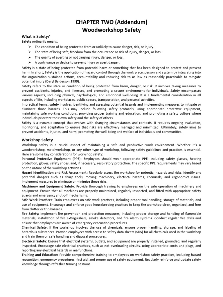 Woodshop Safety Rules and Guidelines | PDF | Personal Protective ...