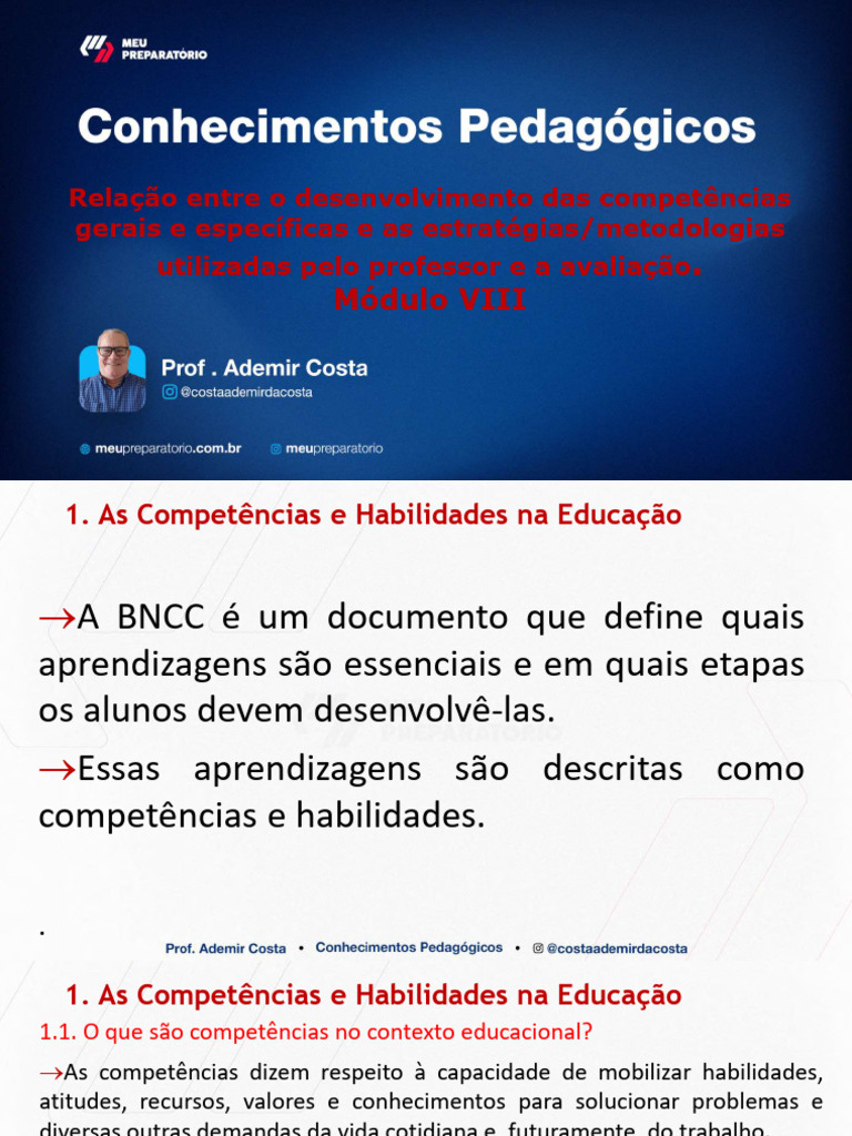 Competências e Avaliação na Educação | PDF | Pedagogia | Aprendizado