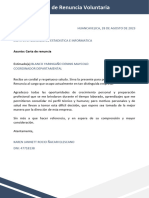 Carta de Renuncia