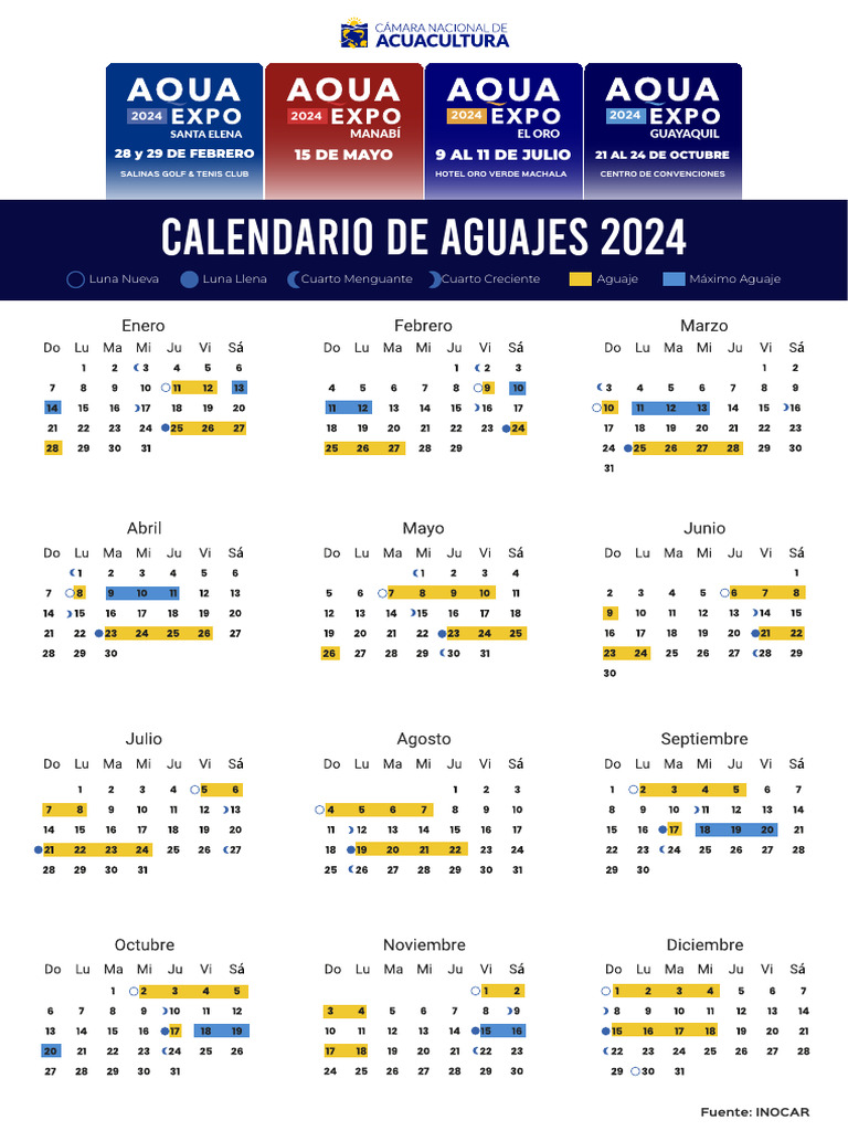 Calendario de Aguajes 2024 PDF