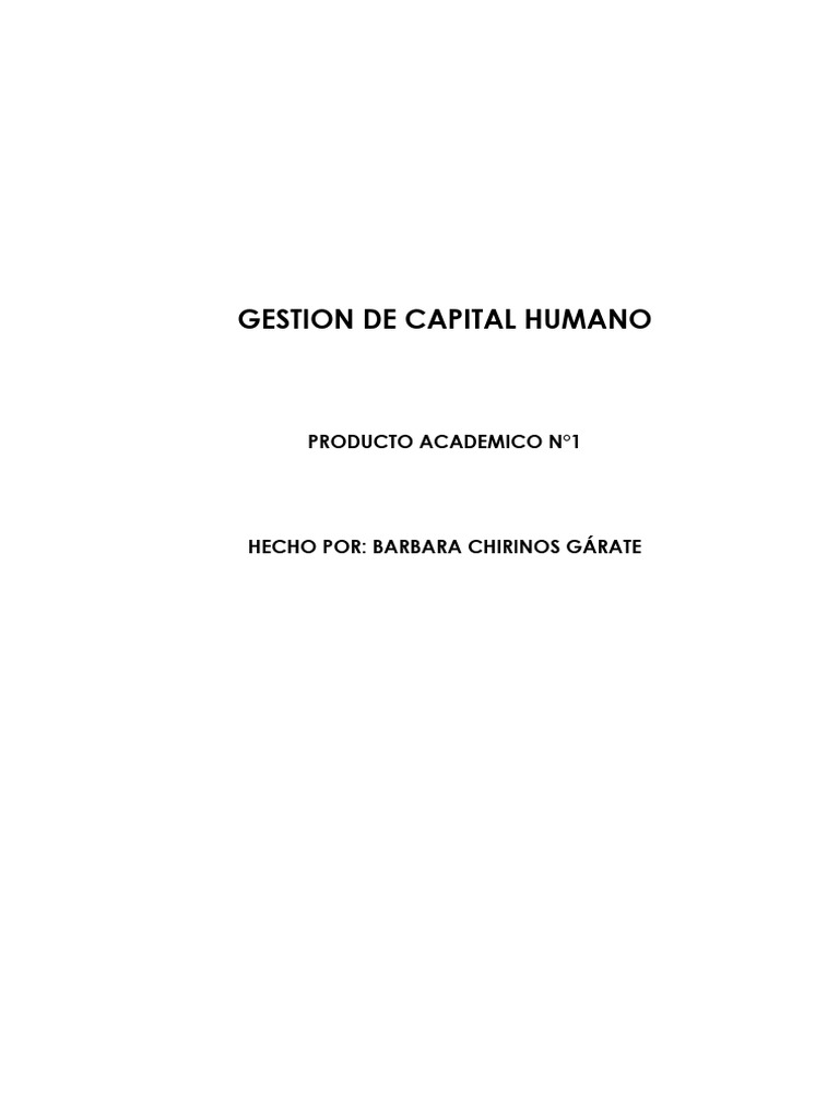 Pa1 Gestion De Capital Humano Pdf