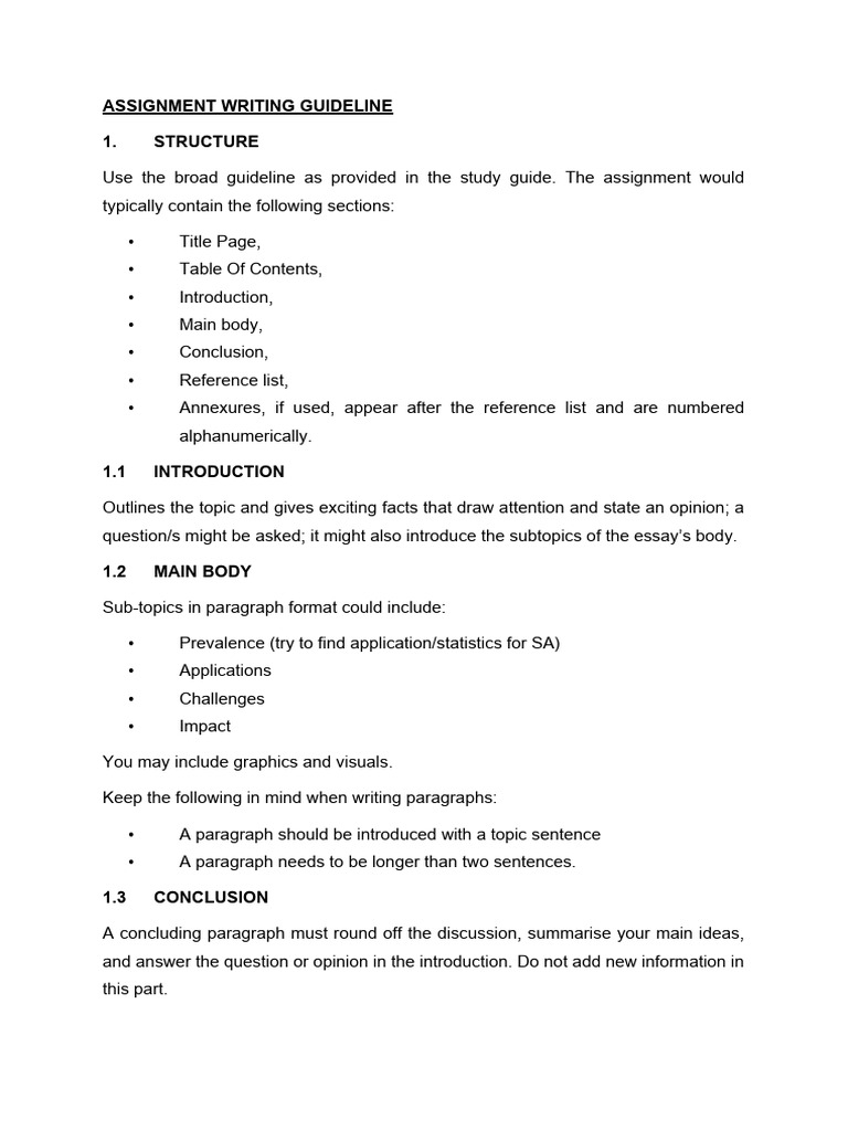 Assignment Writing Guideline 2021 | PDF
