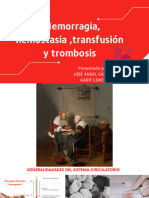 Hemorragia, Hemostasia, Transfusión y Trombosis