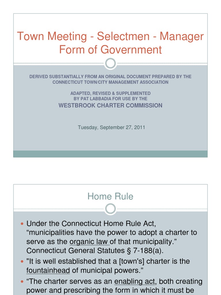 Westbrook Selectmen-Manager Government Guide | PDF | Public Sphere ...