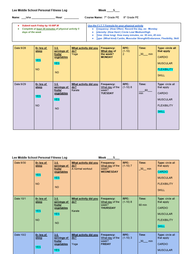 weekly-physical-activity-log-pdf-aerobic-exercise-physical-fitness