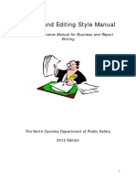 Writing and Editing Style Manual NCDPS