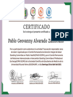 Certificado: Pablo Geovanny Alvarado Zambrano