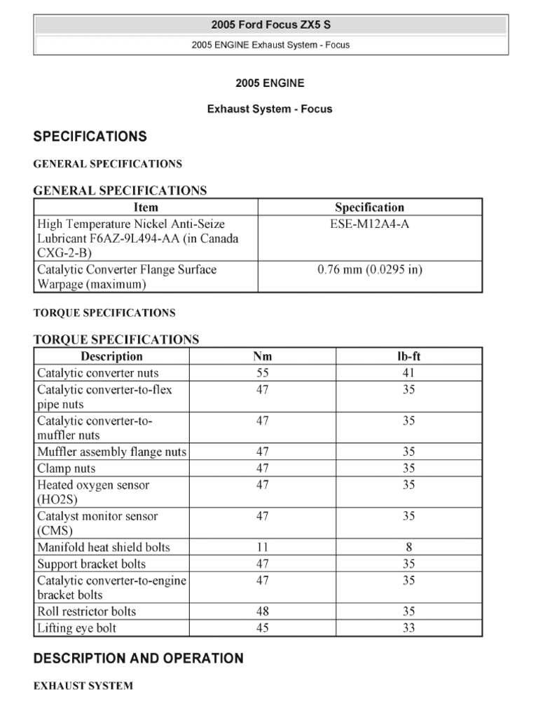 Exhaust Focus mk1 | PDF