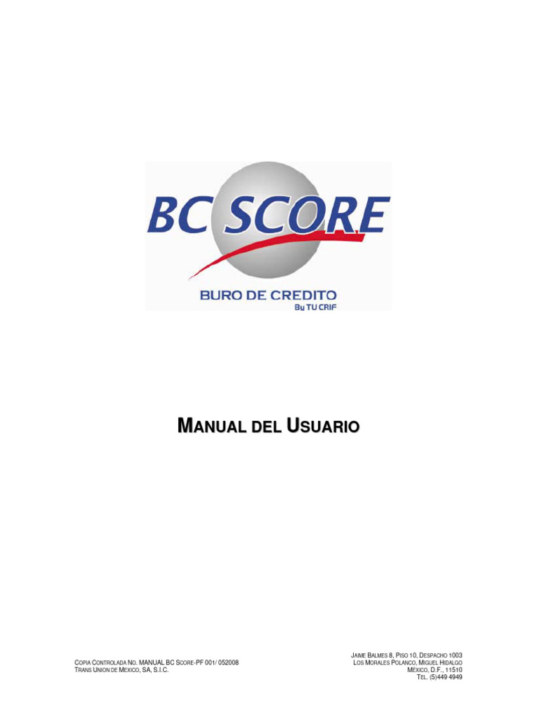 Manual de Uso del BC Score en Crédito | PDF