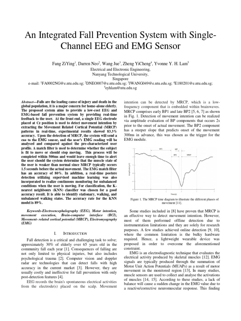 An Integrated Fall Prevention System With Single-Channel EEG and EMG ...