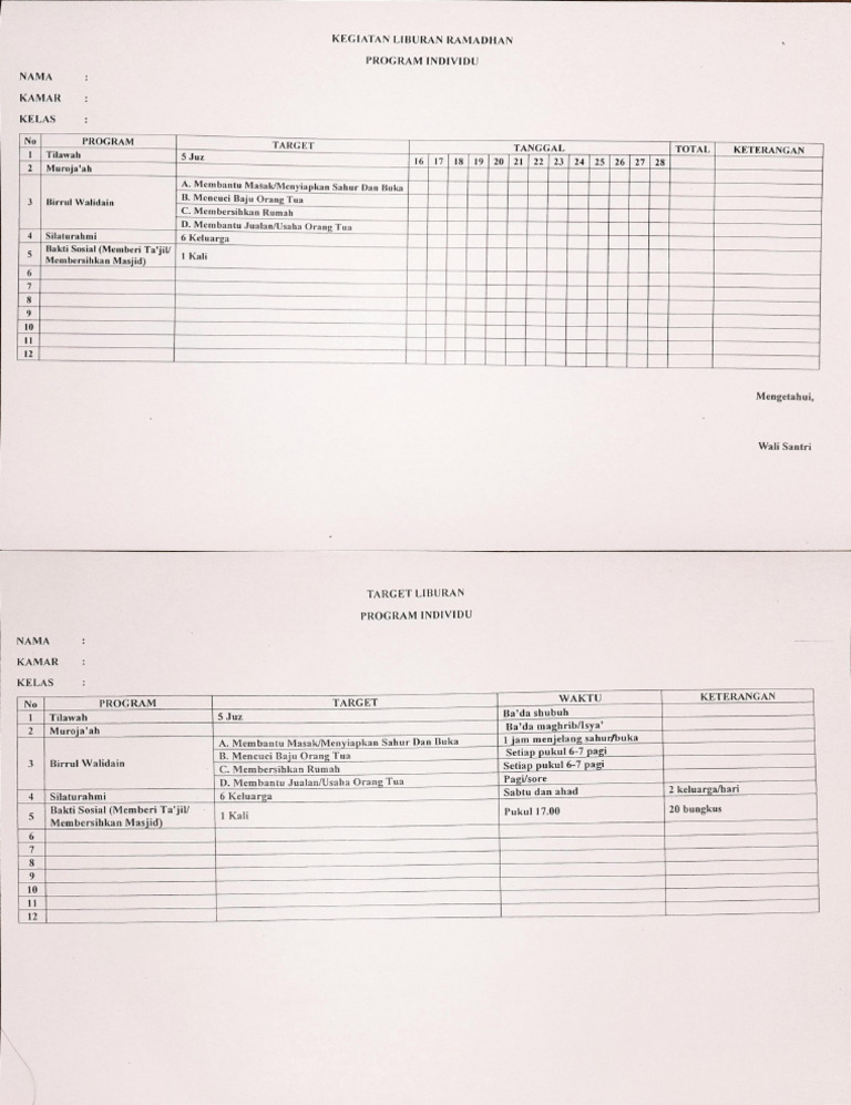 Kegiatan Liburan Ramadhan | PDF