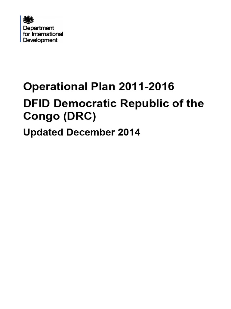 DFID DRC Operational Plan 2011-16 | PDF | Wash | Department For ...