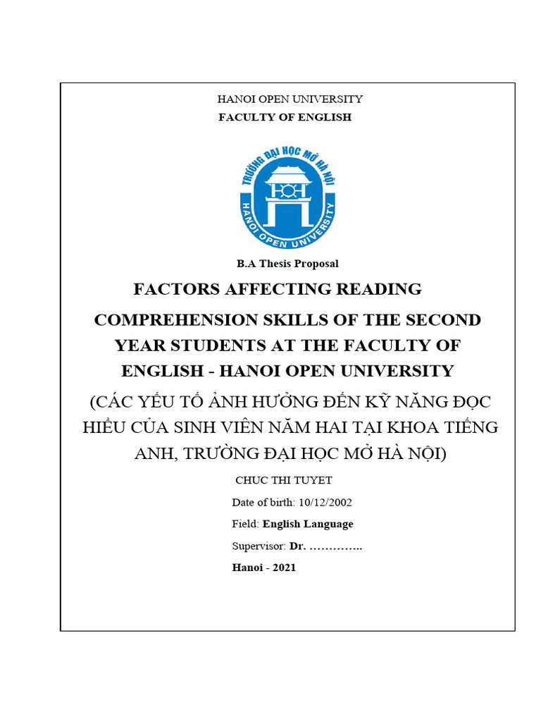 Factors Influencing Reading Skills in EFL Students | PDF