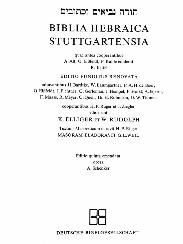 Biblia Hebraica Stuttgartensia PDF