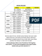 Jadual Belajar