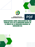 Orientaciones Sobre Finalización Del Año Escolar 2023 en La Educación Básica en El Ámbito de La Dirección Regional de Educación Ica