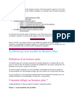 Le modèle de business plan E-Commerce