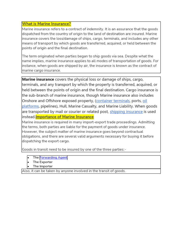 Marine Insurance PDF