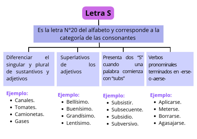 Uso de la letra S en gramática española | PDF | Artes del Lenguaje y ...