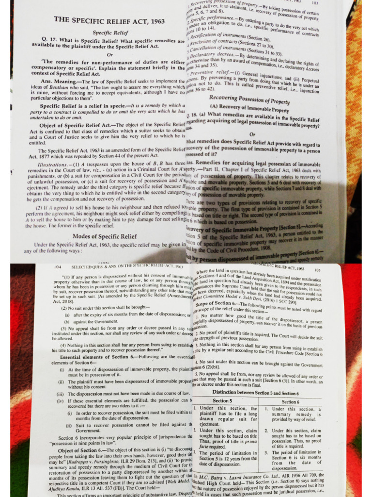 Specific Relief Act | PDF