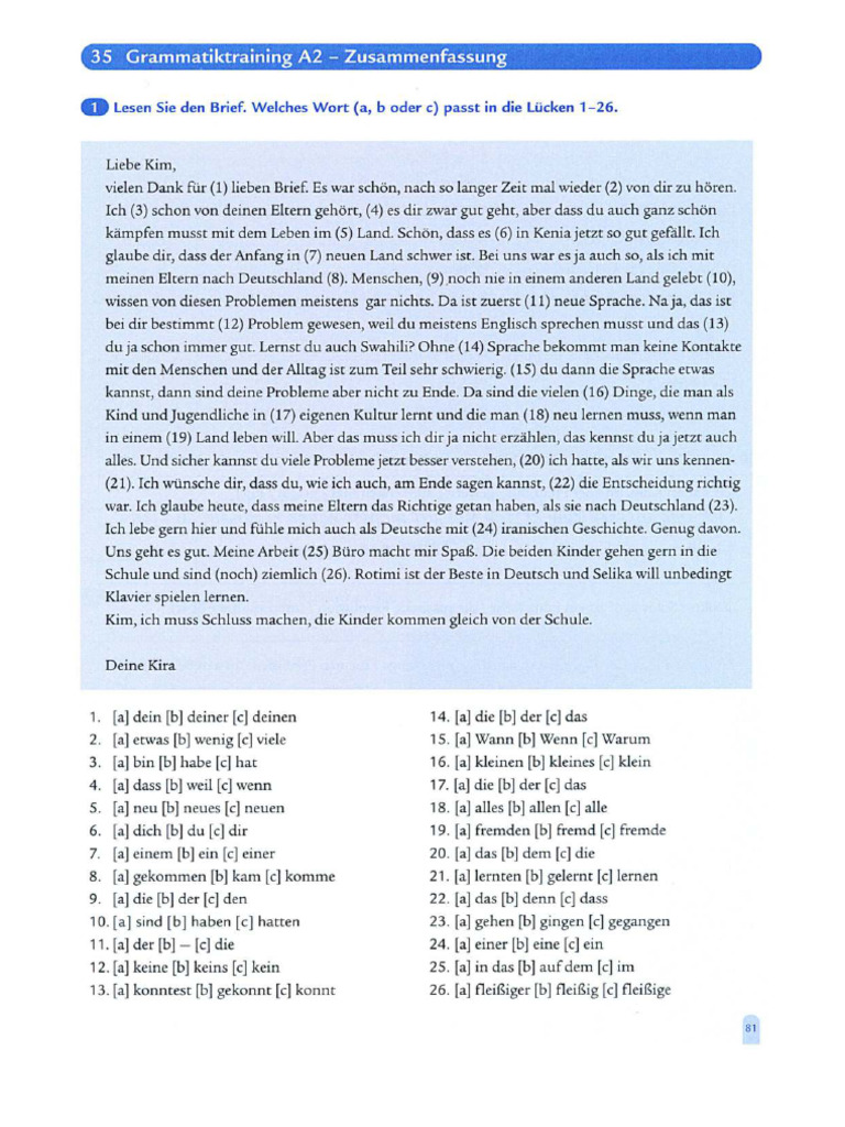 Grammatik Test 1 | PDF