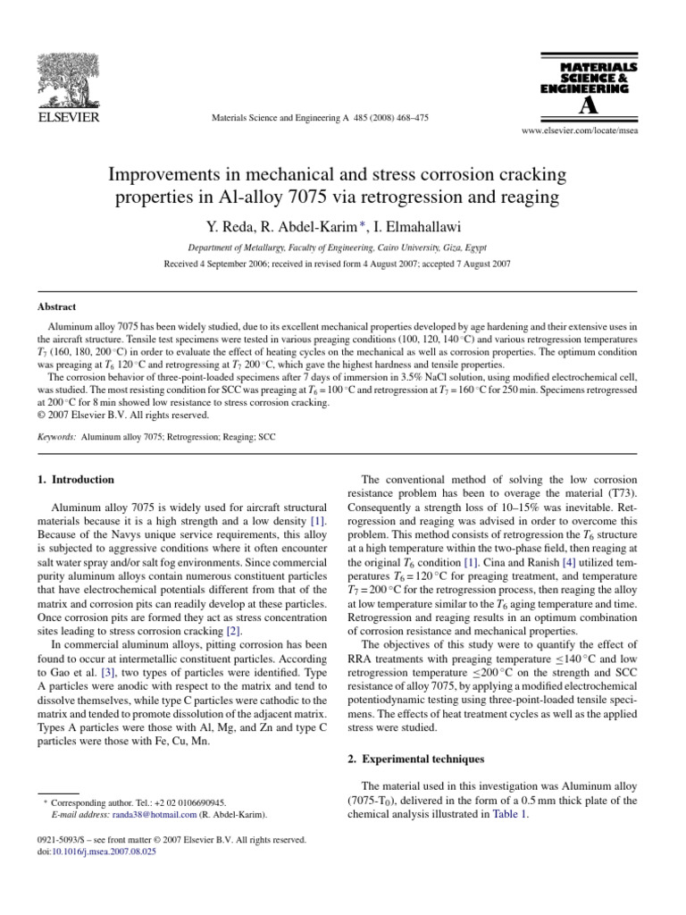 Improvements in Mechanical and Stress Corrosion Cracking Properties in ...