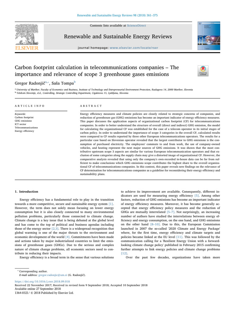 Renewable and Sustainable Energy Reviews | PDF | Carbon Footprint ...