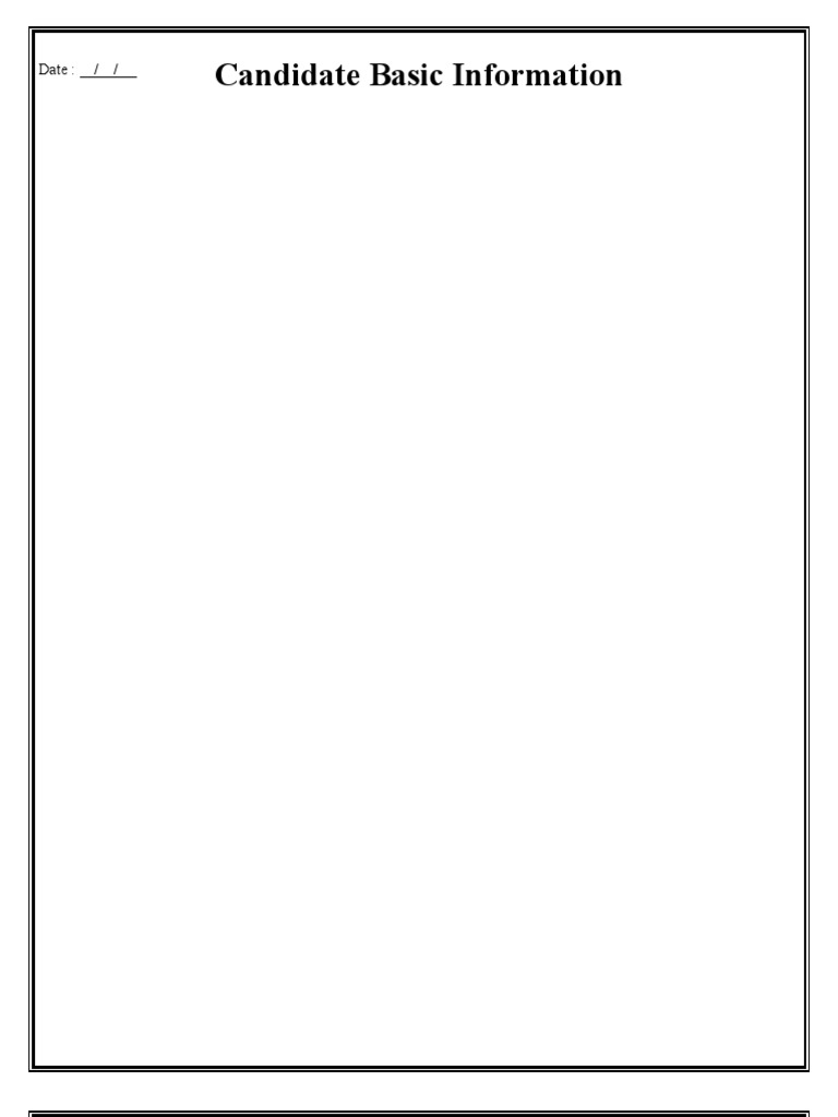 Candidate Basic Information Form | PDF | Communication | Languages