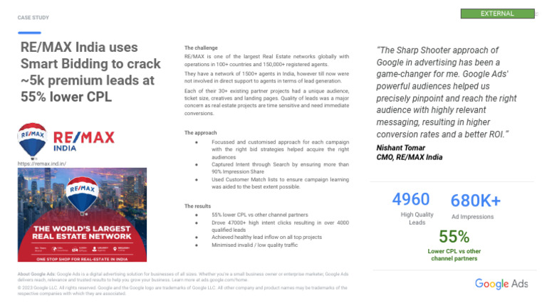 Remax India - External Case Study | PDF | Advertising | Economies