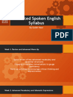 Advanced Spoken English Syllabus For Advanced Student