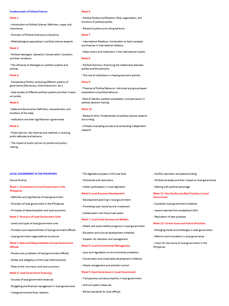 Course Outline Polsci PDF