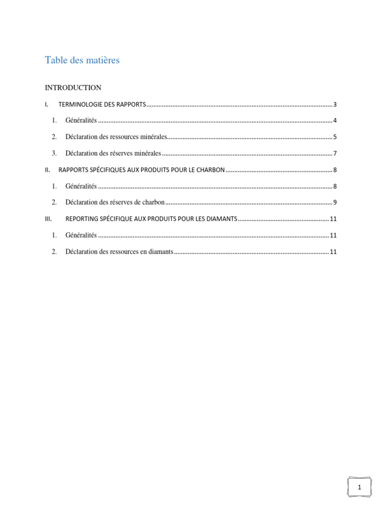 Code SAMREC : Terminologie et Reporting Minéral | PDF | Exploitation ...