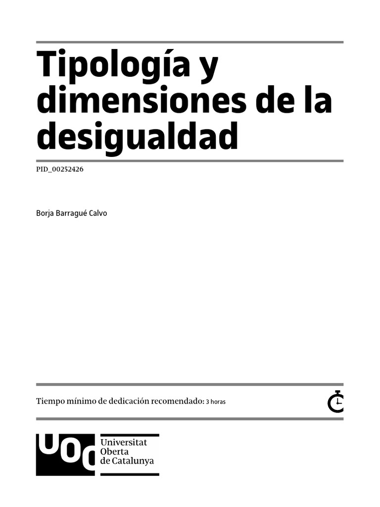 1.DESIGUALDAD Y JUSTICIA SOCIAL - Tipología y Dimensiones de La ...