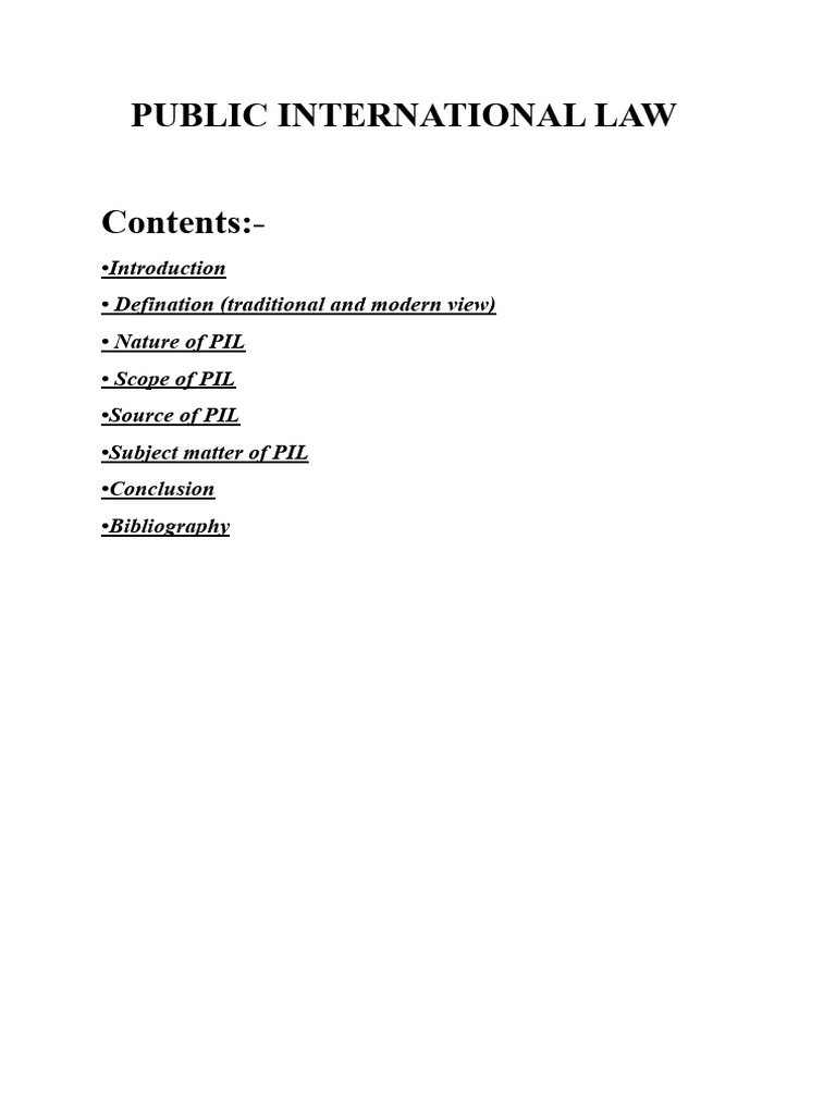 Overview of Public International Law | PDF