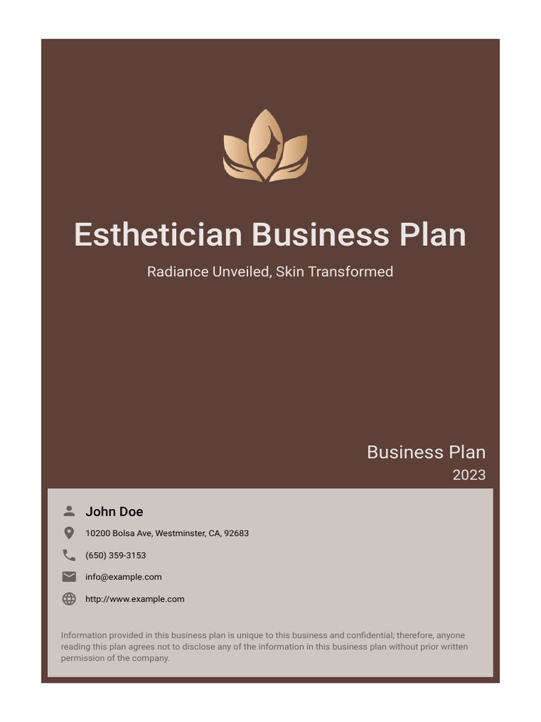 Esthetician Business Plan PDF
