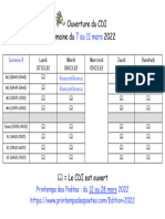 Planning CDI Du 07.03 Au 11.03.22