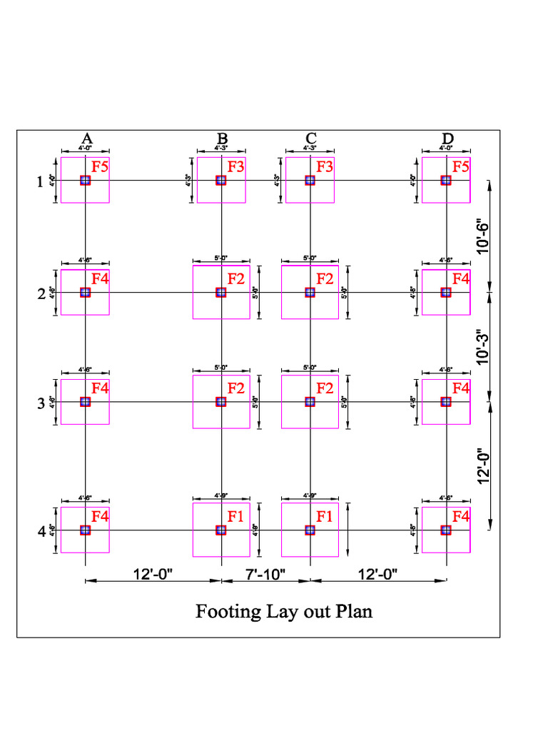 Footing Layout Plan | PDF