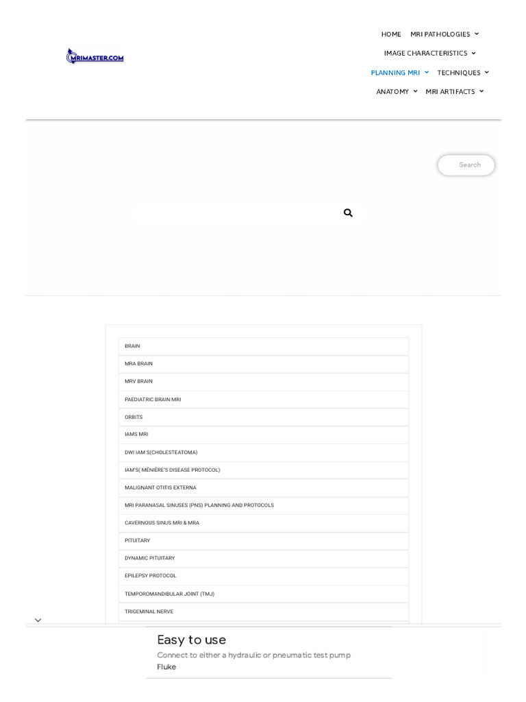 MRI Protocols and Planning Guide | PDF | Magnetic Resonance Imaging | Foot