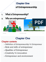 Chapter One - Basics of Entrepreneurship