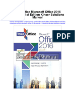 Your Office Microsoft Office 2016 Volume 1 1st Edition Kinser Solutions Manual