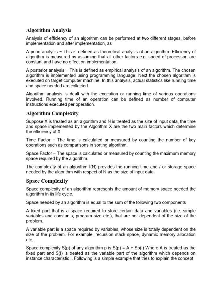Algorithm Analysis | PDF | Algorithms | Time Complexity
