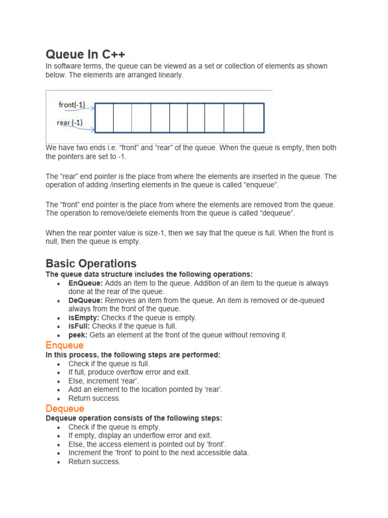 Queue in C++ Example | PDF