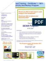 SEAM Program: Access To Work and Training - Certificate 1 - 9071 SEAM (Save Electricity and Money) Program