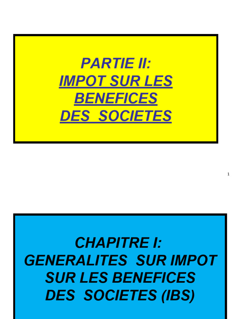 Impôt sur les Bénéfices des Sociétés | PDF | Impôts | Impôt sur le revenu