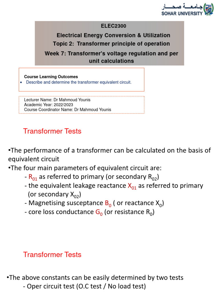 Transformer Voltage Regulation Explained | PDF | Transformer | Electricity