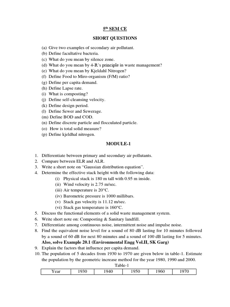 Suggestion Question CE - CECA | PDF | Sewage Treatment | Water Purification