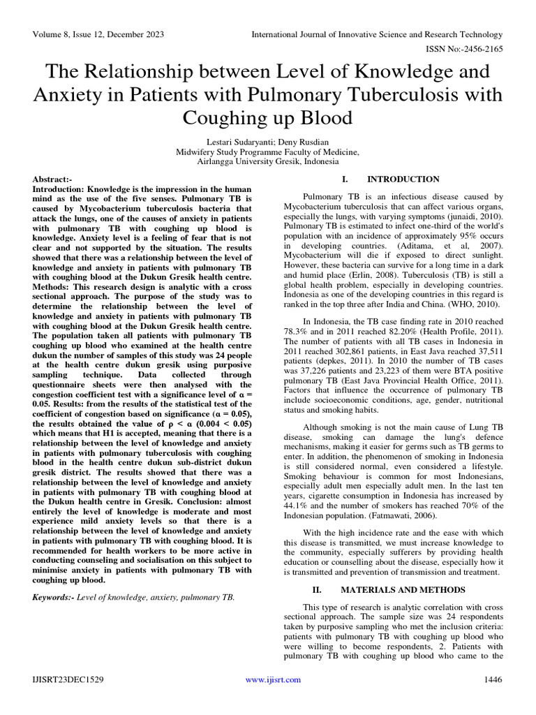 The Relationship Between Level of Knowledge and Anxiety in Patients ...